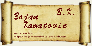 Bojan Kamatović vizit kartica